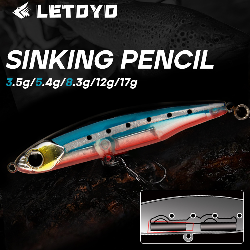 Fishing Lure Spoon - LETOYO Sinking Potlood 17g 12g-3.5g Kunstaas