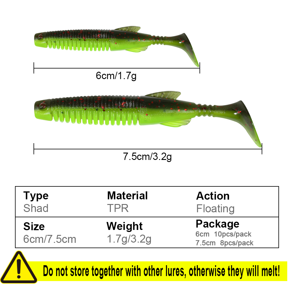 Spinpoler 6cm/7,5cm zachte kun - Fishing Lure Soft Plastic recensie en prijs